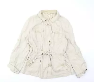 Marks & Spencer Womens Beige Rain Coat Size 12 Zip • £7.25