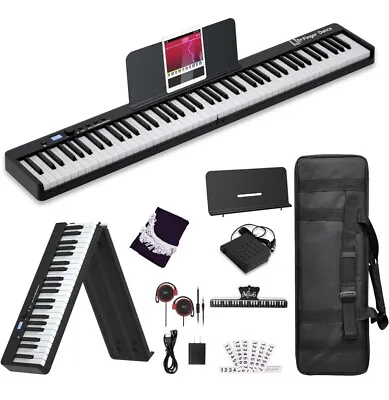 Folding Piano Electric Piano Keyboard With Stand Full Size 88 Key • $164.44