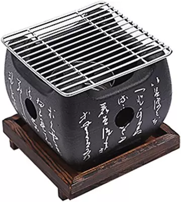 Mini Charcoal BBQ GrillPortable Table Top Japanese BBQ Grill Food Charcoal With • £28.47
