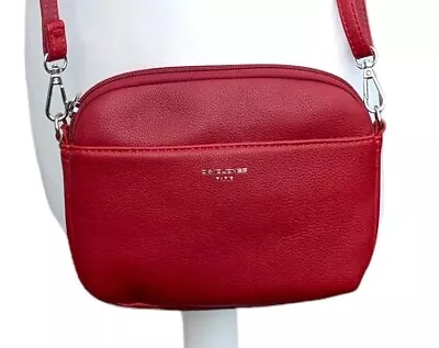 David Jones Small Red Shoulder Bag Cross Body Handbag Brand New Designer Bag • £15.99