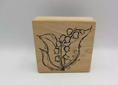 Magenta LILY OF THE VALLEY FLOWER Wood Mount Rubber Stamp Used • $8.95