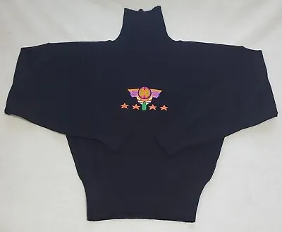 Meister Women's Black Embroidered Turtleneck Ski Sweater Small • $35.95