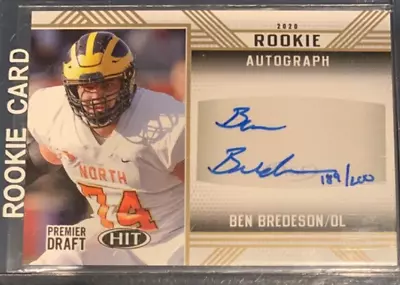 2020 Sage Hit Rookie Auto Gold /200 Ben Bredeson #A41 Michigan Wolverines RC SP • $3