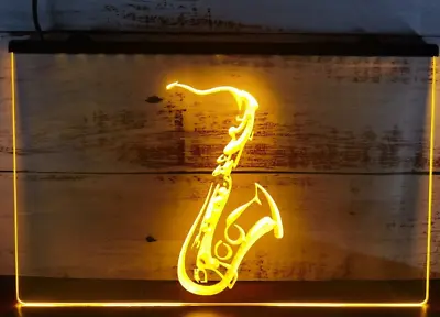 Saxophone Neon Light Sign Music Studio Orchestra Bar Club Pub Jazz Party Bright • $23.79