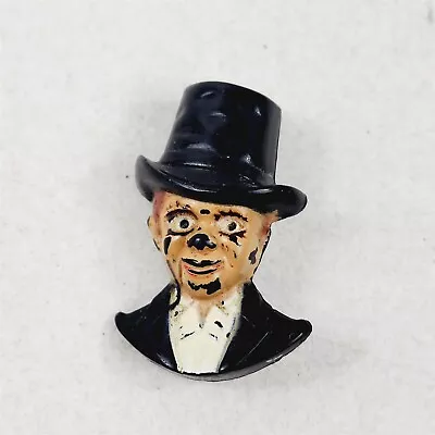 Vintage Charlie Chaplin Man Top Hat Suit Tuxedo With Glasses Monocle Brooch Pin • $19.95