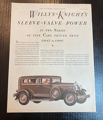Vintage Willys Knight Sleeve Valve Power Fine Cars Ad 1929 Automobile Motorcar • $6.99