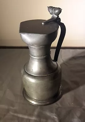 £12 • Buy Pewter Pitcher Jug With Acorn Handle English 