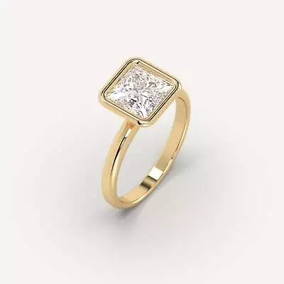2 Carat Princess Cut Engagement Ring | IGI E/VVS2 Lab Diamond 14k Yellow Gold • $3280