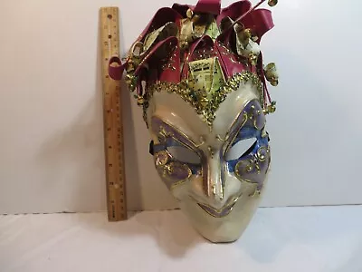 New Orleans Mardi Gras Ceramic Mask Hanging Wall Art Decor And Sequins • $49