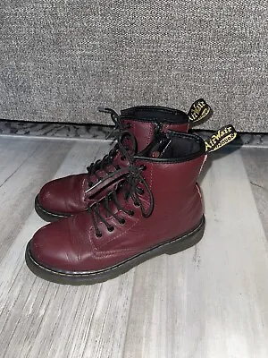 Doc Martens Solid Burgundy Maroon 1460 Leather Boots Women's US 5 Side Zipper • $69.99