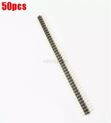 50Pcs Pin Header Single Row 40Pin 2.54MM Round Male Gold Plated Machined Iy • $17.37