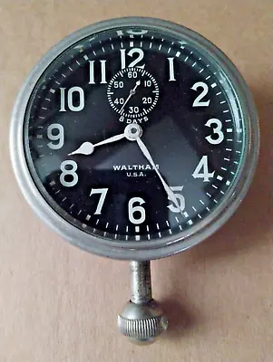 Vintage Waltham 37s 7 Jewel 8-Day Aviation/Car Clock - Running • $309