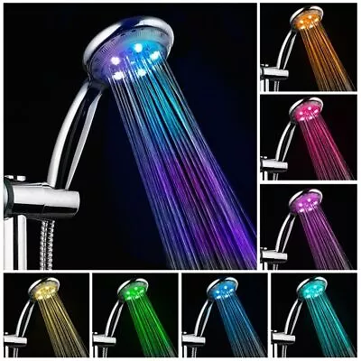 NEW Colorful LED Shower Head 7 Color Auto Changing Water Glow Light Bathroom USE • $10.91