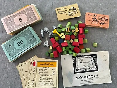 Vintage Monopoly Game Pieces Wooden 1936 No Board • $18