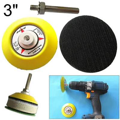 £7.05 • Buy Hook & Loop Backing Pad Sanding Polishing Disc With Drill Attachment 3'' 75mm