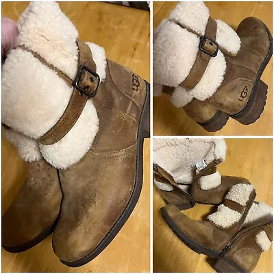 UGG Women's BLAYRE II Chestnut Shearling Boots Sz 8 Authentic 1008220 • $30