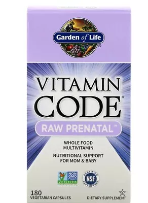 Garden Of Life Vitamin Code RAW Prenatal 180 Vegetarian Capsules Exp2026 • $67.99