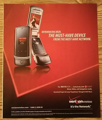 2006 Verizon Moto KRZR Flip Phone Photo Promo Vintage Magazine Print Ad  • $9.99