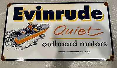 Evinrude Outboard Motors Porcelain/Metal Marine Sign • $185