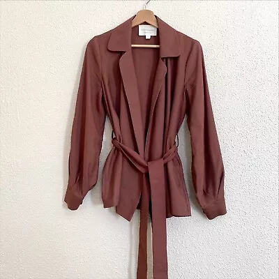 Viktoria + Woods Sinclair Wrap Top Brown Balloon Sleeve Bamboo Blend Size 1 AU 8 • $180