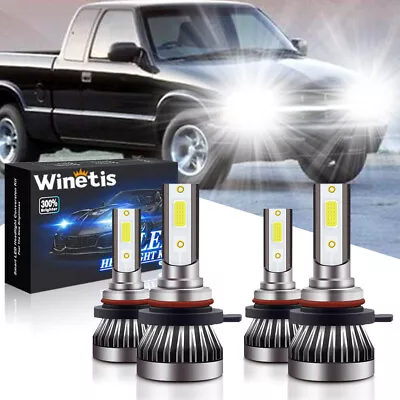 4 Pack For Chevrolet S10 1998-2003 LED Headlight High Low Beam Light White Bulbs • $18.86