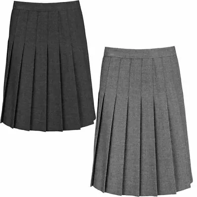 Girls Women All Round Knife Pleated School Uniform Mini Skirt Knee Length Skirt • £14.99