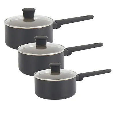 Salter Saucepan Set 3 Piece Ceramic Non-Stick Induction Recycled Aluminium • £47.99