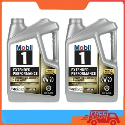 🔥2 PACK🔥 Mobil 1 Extended Performance Full Synthetic Motor Oil 0W-20 5 Qt • $52.06