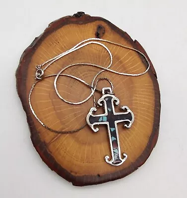 Vintage N1 79 Or Nl 79 Silver Cross With Inlay Christian Religion  • $3