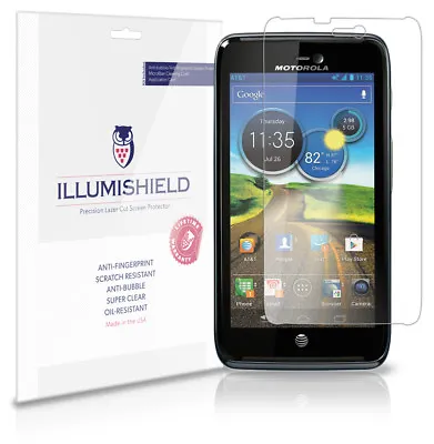 ILLumiShield Phone Screen Protector W Anti-Bubble/Print 3x For Motorola ATRIX HD • $7.95