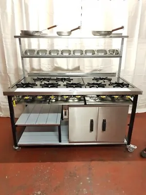 £1750 • Buy New 8 Burner Commercial Gas Cooker Solid Top With 1 Oven, CE Approved