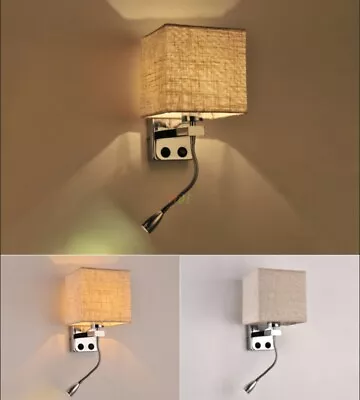 Modern Cloth Wall Lamp Wall Sconce Light LED Spotlight Bedroom Bedside Lighting • £35.99