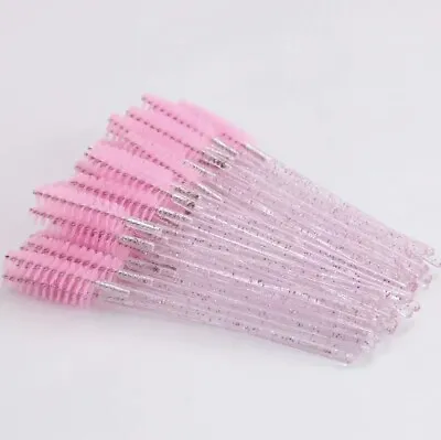 50pcs Crystal Eyelash Brush Brushes Mascara Wand Extensions False Lashes Makeup  • £2.99