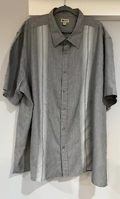 Haggar Cool 18 Tec Short Sleeve Button Shirt Men's 4X Gray Quick Dry Easy Care • $16.25