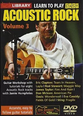 Learn To Play Easy Acoustic Rock Volume 3 [DVD] - DVD  6WVG The Cheap Fast Free • £3.49