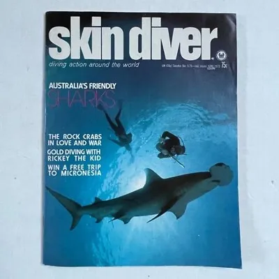 Skin DIver Magazine June 1973 Vintage Good Condition Ocean Crabs Memorabilia • $16.25