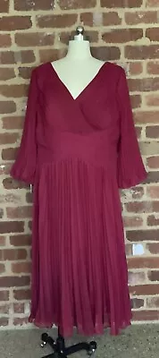 $100 • Buy JJs House Ladies 20 Red Burgundy Special Occasion Event Dress Formal Wedding