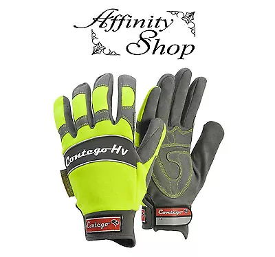 Contego Hi Vis WORK GLOVES P8174HV Mechanics HV Glove Frontier Hand Protection • $32.50