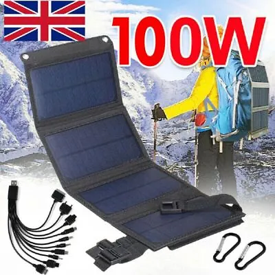 £21.99 • Buy Portable 12V 100W Car Van Boat Caravan Camper Solar Panel Battery Charger Kit