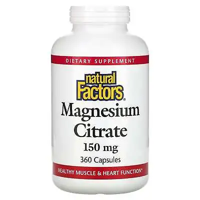 2 X Natural Factors Magnesium Citrate 150 Mg 360 Capsules • $91.24