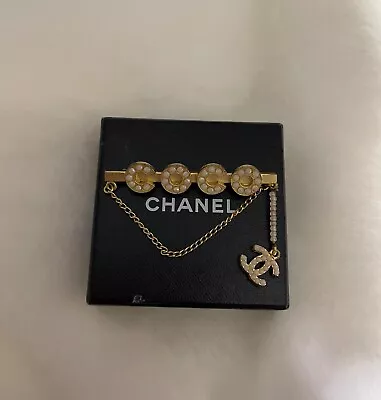 $499 • Buy Authentic Vintage CHANEL COCO Faux Pearl Pin Brooch