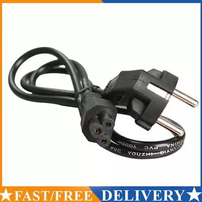 1M EU 3 Prong 2 Pin AC Laptop Power Cord Adapter Cable Black • £7.91