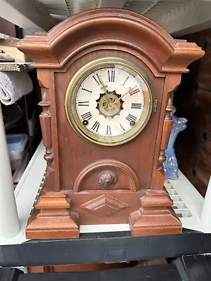 OLD ANTIQUE Mantel Shelf COTTAGE Clock GREAT CONDITION • $195