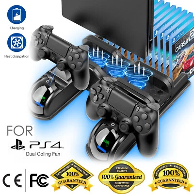 $36.99 • Buy Stand Cooling Fan Controller Dual Charger Station For PS4 Slim/Pro PlayStation 4