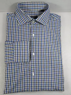 GR8!Hugo Boss Button-Down Shirtsharp Fit 15.5-32/33 Check Drycleaned $130 • $32.39