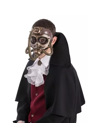 DELUXE Adult Steampunk GAS MASK Gasmask Victorian Halloween Fancy Dress Gold • £24.99