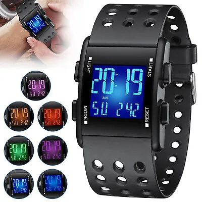Men's Military Tactical LED Digital Sports Watch Backlight Waterproof Wristwatch • $14.48