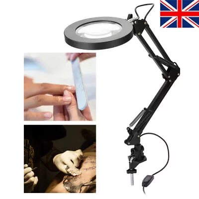 5X Magnifying Lamp Daylight Magnifier Lens Desk Table Light Nail Craft Bench UK • £14.95