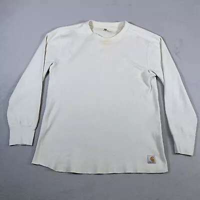 Carhartt Shirt Mens Medium Beige Work Wear Pocket Long Sleeve RG Fit Adult U49 • $5.57