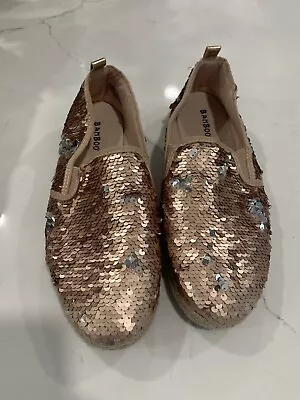 Sequin Flat Loafers Reversible Rose Gold And Silver • $19.99